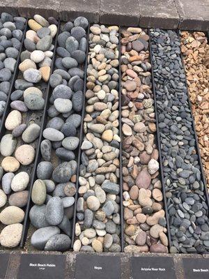 Lots of different types of pebbles here