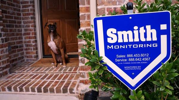 With every install, Smith provides Yard Signs and Window Stickers to alert any potential burglaries that you are protected.