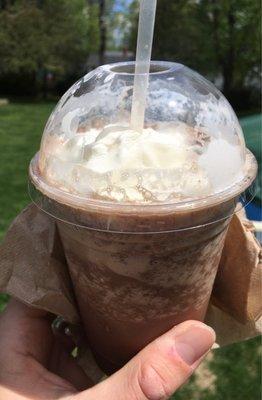 Highly recommend the  "A Bomb" blended frozen coffee drink- heaven on a hot day.