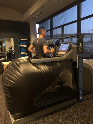 AlterG decompression treadmill...fosters early weight bearing after injury or surgery, return to function and run training.