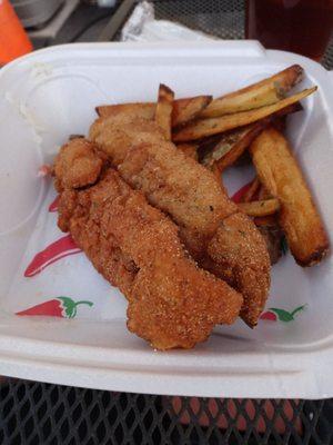 Fish (catfish ) and chips