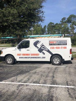 Lettered work vans