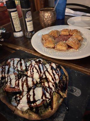 Margherita Flatbread and STL style ravioli