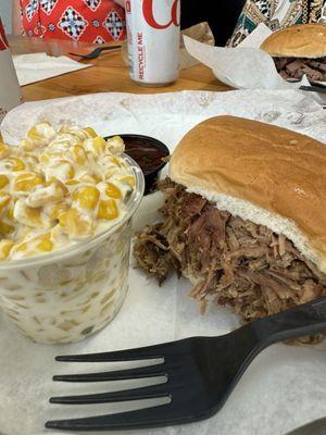 Memphis Style Pulled Pork w/ 1 Side  Bo Bo's Texas Corn