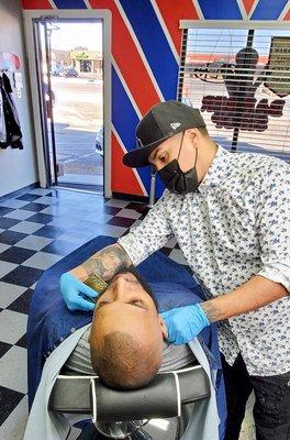 Men grooming at Capitol  City Barber shop