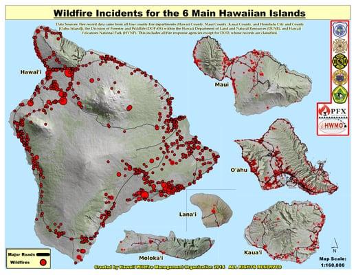 HWMO-led the way to create Hawaii's first wildfire history map - an example of strong partnerships and our skilled GIS staff