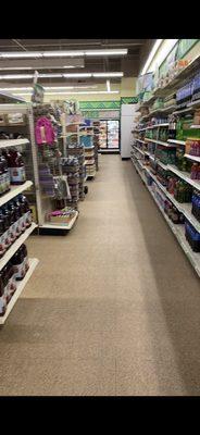 Clean store aisle