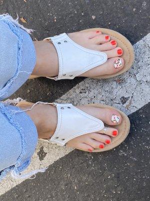 Cherry red toes by Mrs. Hannah!