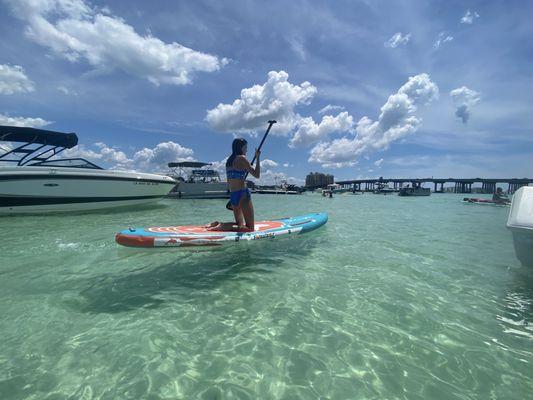 Paddle boarding at crab island