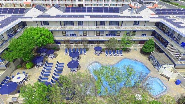 Drone view of courtyard area 2020