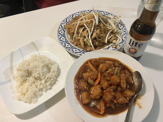 Chicken Pad Thai and Orange Chicken