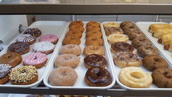 We carry specialty donuts not widely found in many shops including buleberry, plan cake & old-fashion buttermilk donuts.