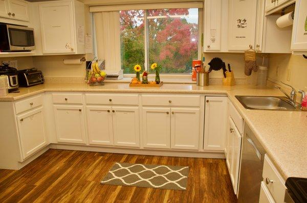 The NH CEDC kitchen provides a sunny spot for food preparation.