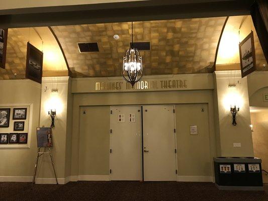 The front doors at the Marines’ Memorial Theatre in San Francisco.