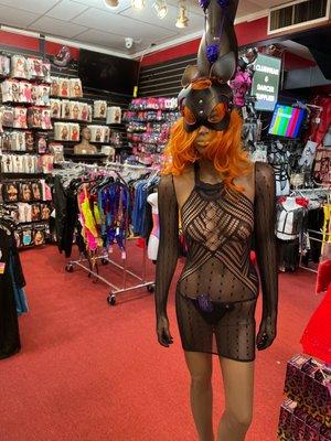 A mannequin displaying the lingerie