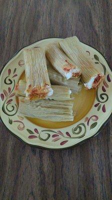 Tamales red chili pork and green chili chicken