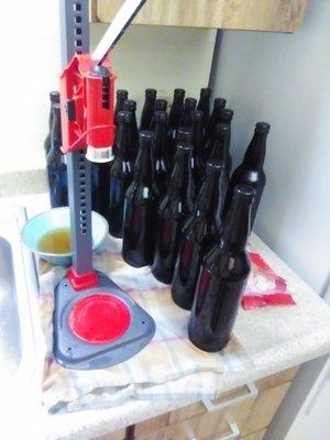 Bottling the Belgium Raspberry Framboise...