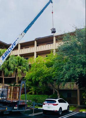 Lifting Compressor up 5 stories