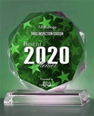 2020 Best Smog Inspection Station Award