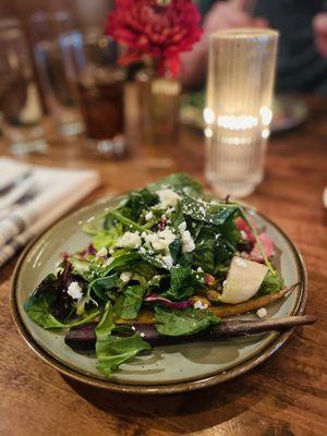 Second course: roasted root vegetable salad.