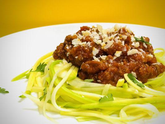 Meaty zucchini spaghetti pasta