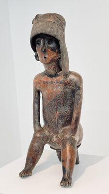 Seated Male Funerary Figure, circa 300 BCE to 300 CE