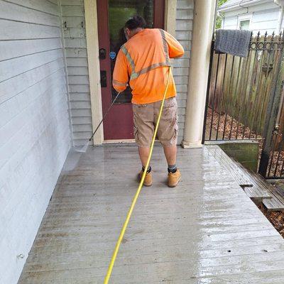 Porch pressure washer plus paint