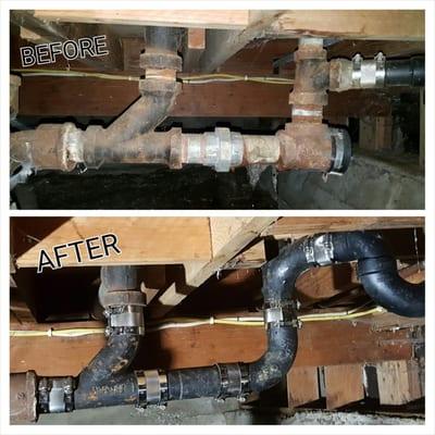 Crawl space drain repair