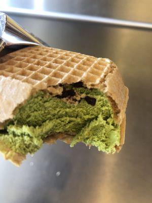 Matcha Frozen Waffer Sandwich