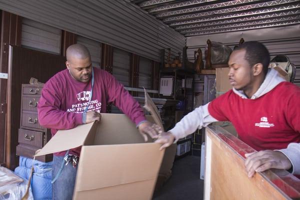 making sure all boxes are prepared for moving.