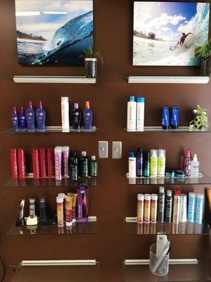 Retail products at the salon