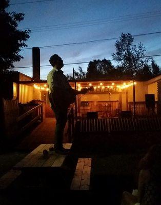 singer/songwriter/balladeer Dan Weber performs for an evening Courtyard Concert