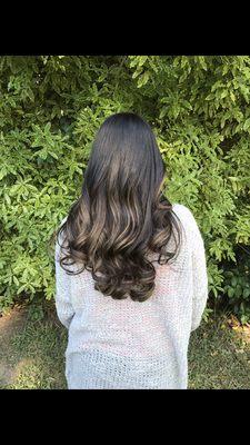 Virgin hair cut and highlights by Sandra Picazo