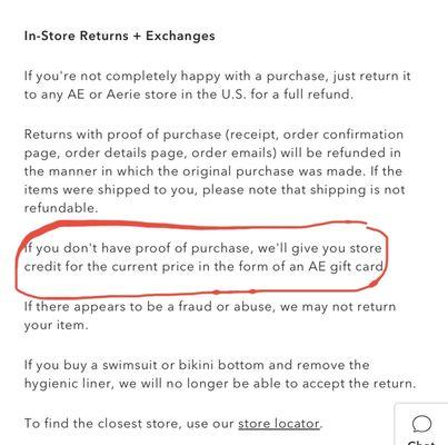 Return & exchange policy