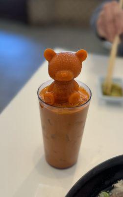 Thai ice bear milk tea - perfect taste - not too sweet, strong and creamy for $5.99 including one refill