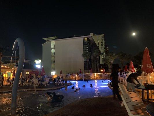 Pool and splash pad. Nice pool but congested deck.