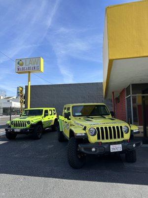 Billboard and our Lemon Law Refund Squad Jeeps!