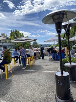 Summer is Finally Here! Sun and a bit of shade on our patio.