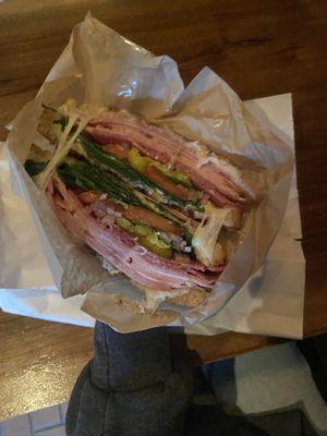 italian sub inspired sandwich