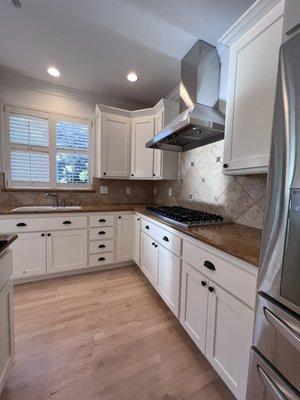 Refinish of kitchen cabinets.