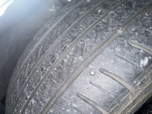 Nail in tire was repaired FREE