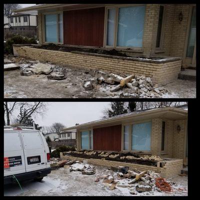 Brickwork, tuckpointing, waterproofing.