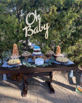 "Oh Baby" dessert table for baby shower