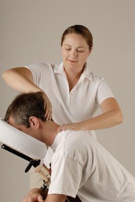 On-site corporate chair massage during health fairs or as a reward to staff for a job well done.