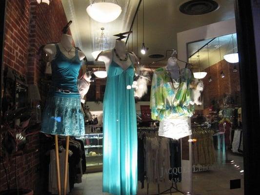 Store Front Window Dress Display with Doggie Purses