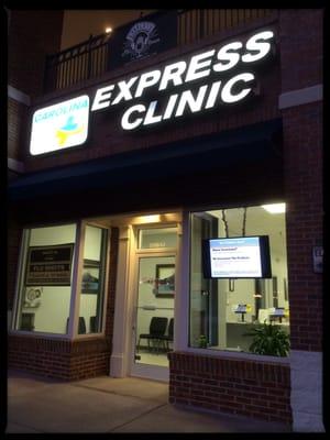 The front entrance to our walk-in clinic. We are located off Park Rd. in the Park Selwyn shopping center. No appointments needed