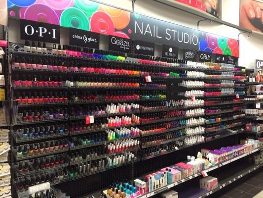 New Nail Studio. Over 750 shades. Brands include: OPI, China Glaze, Orly, Gelish, Nina Ultra Pro, and many more. :)