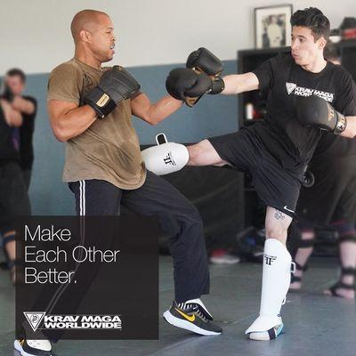 Full contact fight training at Krav Maga Worldwide will help you improve your self-defense skills.