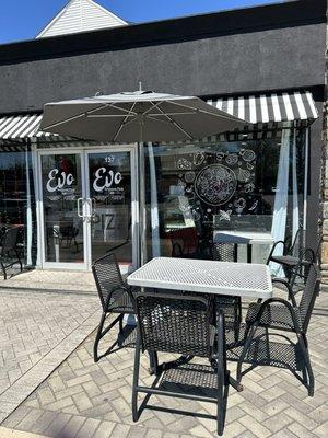 Store front with outdoor seating