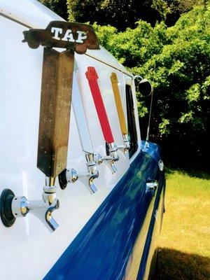 Our fully restored 1960 Ford Panel truck has been modified with 5 taps to serve craft beer, wine, or non-alcoholic beverages